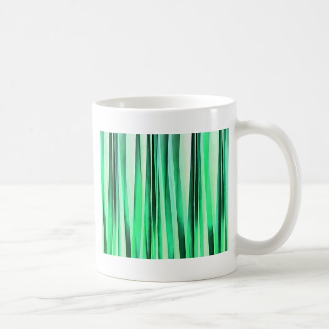 Turquoise Serenity Stripy Pattern Coffee Mug (Right)