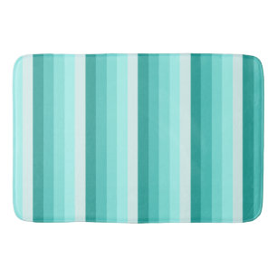 Turquoise shadow stripes bath mat