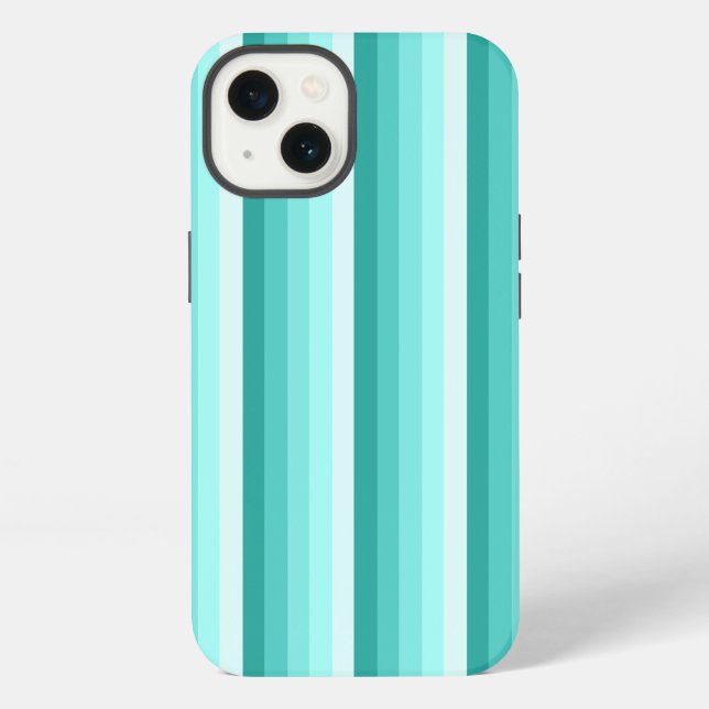 Turquoise shadow stripes Case-Mate iPhone case (Back)