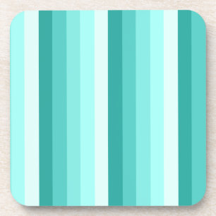 Turquoise shadow stripes coaster