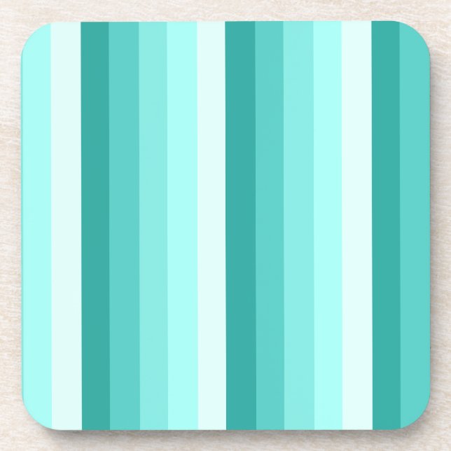 Turquoise shadow stripes coaster (Front)