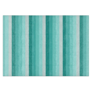 Turquoise shadow stripes cutting board