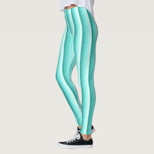Turquoise shadow stripes leggings