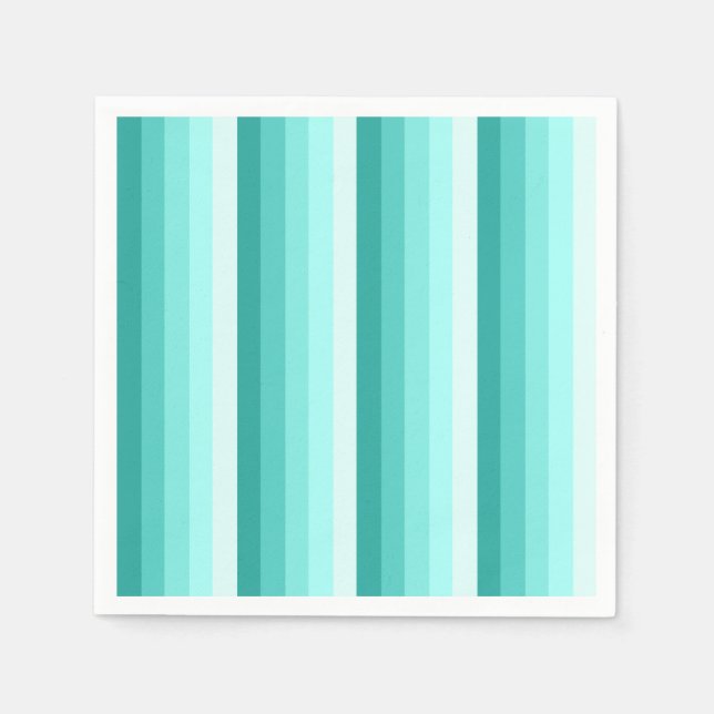Turquoise shadow stripes napkin (Front)