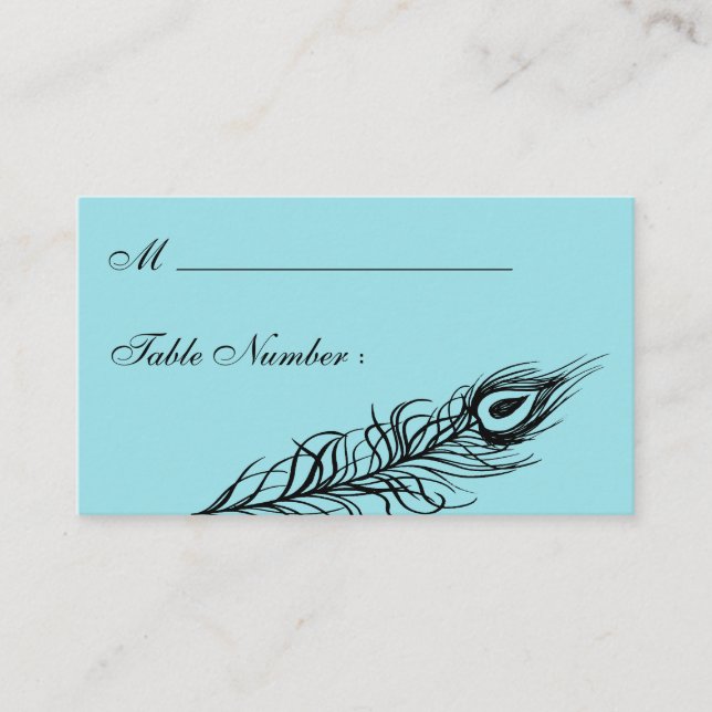 Turquoise Shake your Tail Feathers Place Card (Front)