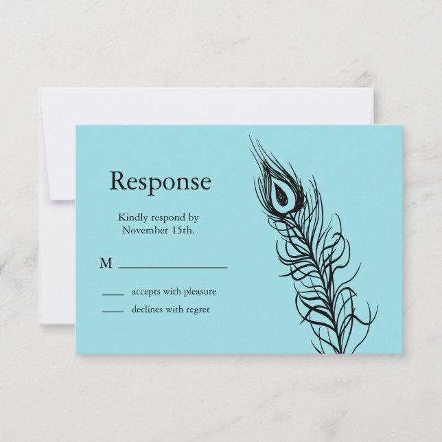 Turquoise Shake your Tail Feathers RSVP (Front)