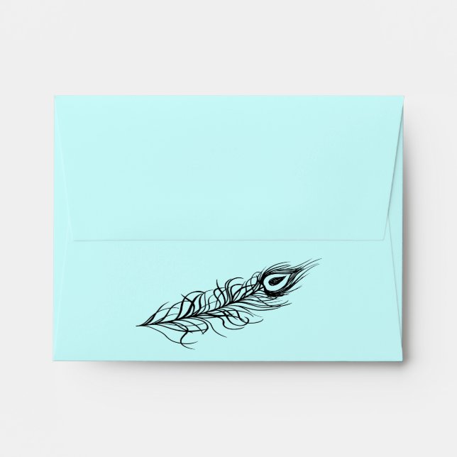 Turquoise Shake your Tail Feathers RSVP Envelope (Back (Top Flap))