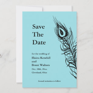 Turquoise Shake your Tail Feathers Save the Date