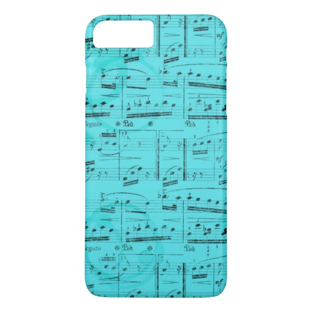 Turquoise Sheet Music Case-Mate iPhone Case (Back)
