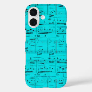 Turquoise Sheet Music  iPhone 16 Case