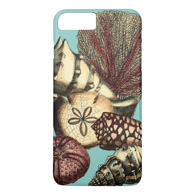 Turquoise Shell and Red Coral Collection Case-Mate iPhone Case (Back)
