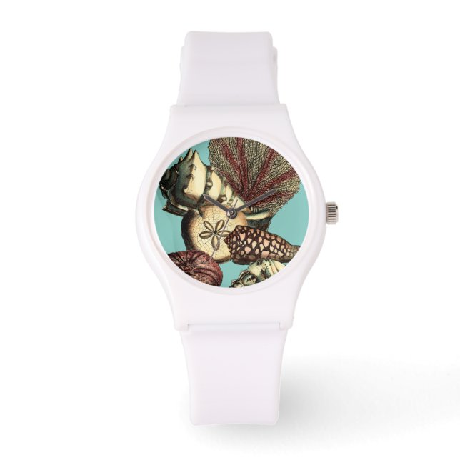 Turquoise Shell and Red Coral Collection Watch (Front)