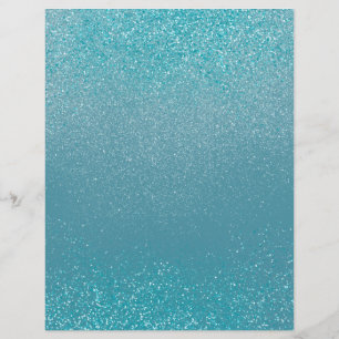 Turquoise Shimmer Glitter Dust Scrapbook Paper
