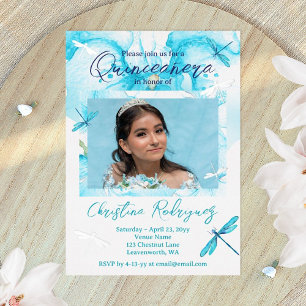 Turquoise, Silver Orchid, Dragonfly Quinceanera