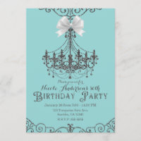 Turquoise Silver White Bow Birthday Party Any Age