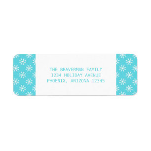 Turquoise Simple Snowflake Holiday Address Labels