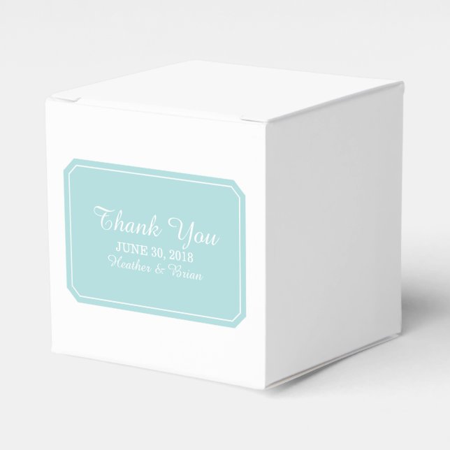 Turquoise Simply Elegant Favour Boxes (Front Side)