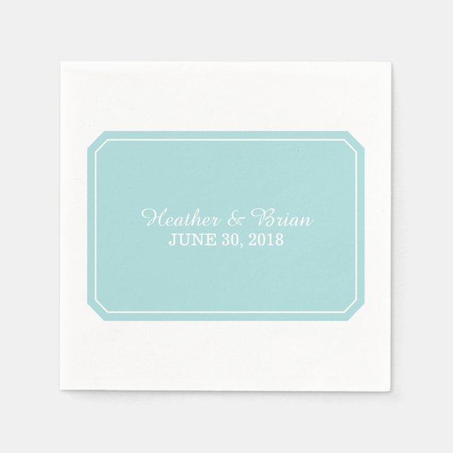 Turquoise Simply Elegant Paper Napkins (Front)