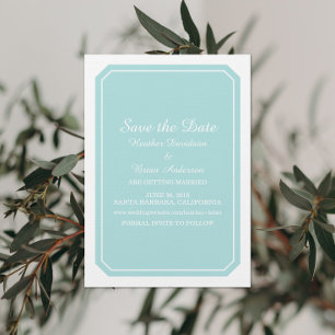 Turquoise Simply Elegant Save the Date Invite