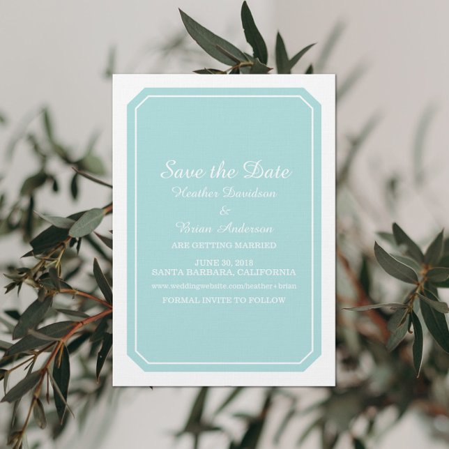 Turquoise Simply Elegant Save the Date Invite (Creator Uploaded)