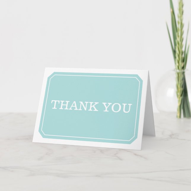 Turquoise Simply Elegant Thank You Card (Front)