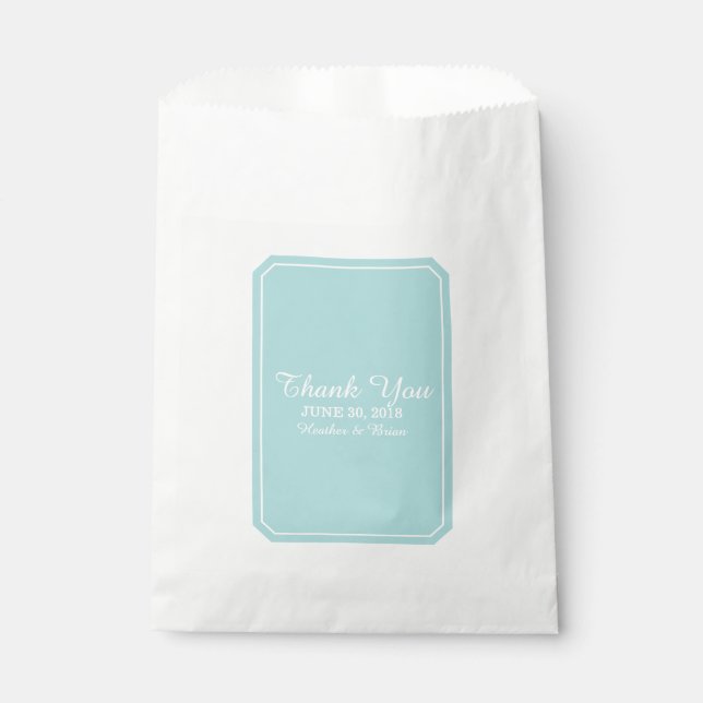 Turquoise Simply Elegant Wedding Favour Bags (Front)