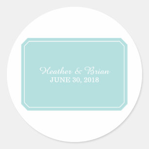 Turquoise Simply Elegant Wedding Stickers
