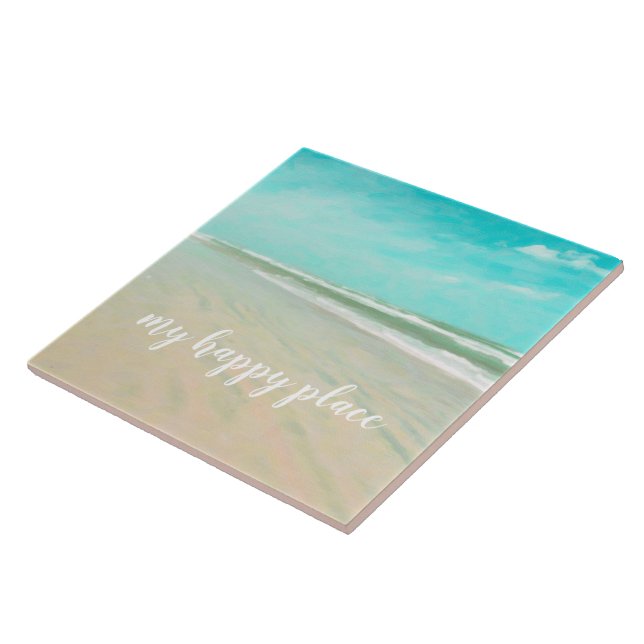 Turquoise Sky Beach Seascape Tile (Side)