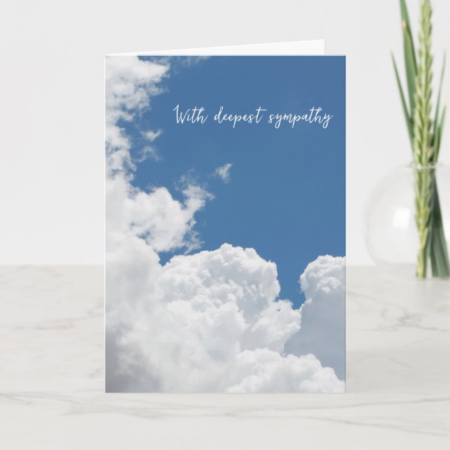 Turquoise Sky Clouds With Deepest Sympathy Card (Front)
