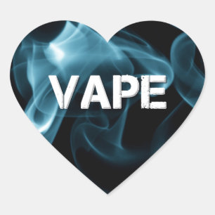 Turquoise Smoke Vape On Heart Sticker