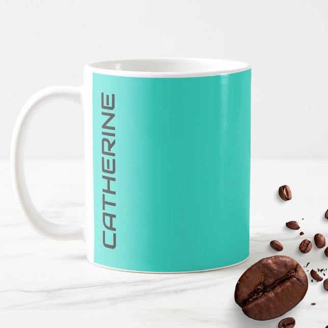 Turquoise Solid Colour Personalised  Coffee Mug (Creator Uploaded)