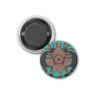 Turquoise Southwestern Design Kokopelli Magnet