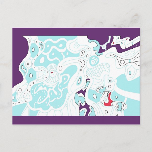 "Turquoise Space" Abstract Postcard (Front)