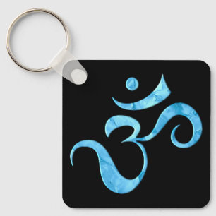 Turquoise Sparkle Om Key Ring