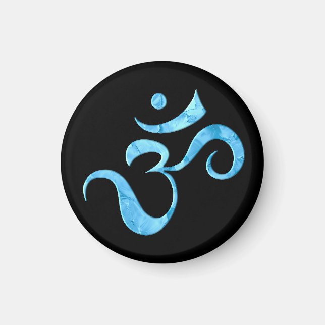 Turquoise Sparkle Om  Magnet (Front)