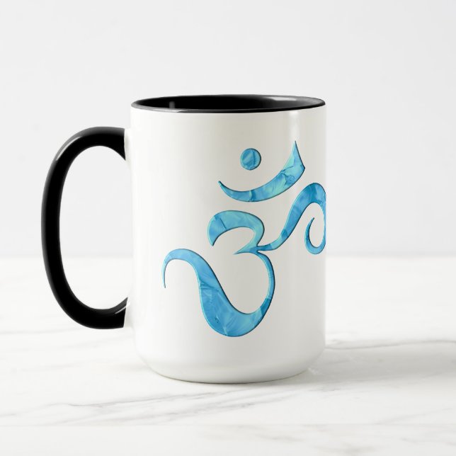Turquoise Sparkle Om  Mug (Left)
