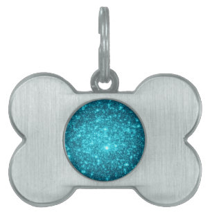 Turquoise Sparkle Pet Name Tag