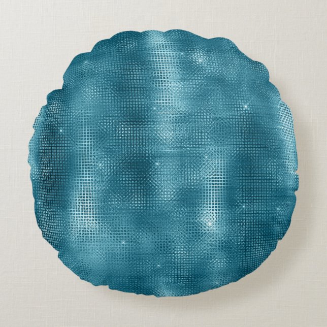 Turquoise Sparkle  Round Cushion (Front)