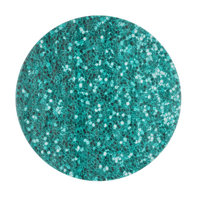 Turquoise Sparkles: Bright Close-Up Foundation Cutting Board (Front)
