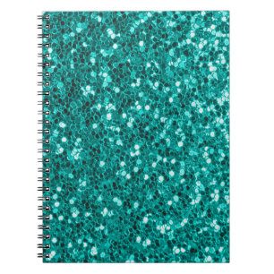 Turquoise Sparkles: Bright Close-Up Foundation Notebook