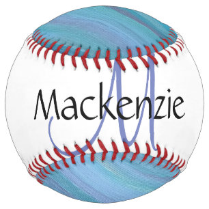 Turquoise Sport   Blue Teal Calm Water Brushstroke Softball