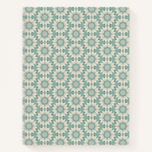 Turquoise spring flowers notebook