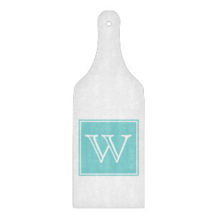 Turquoise Square Monogram Cutting Board