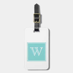Turquoise Square Monogram Luggage Tag
