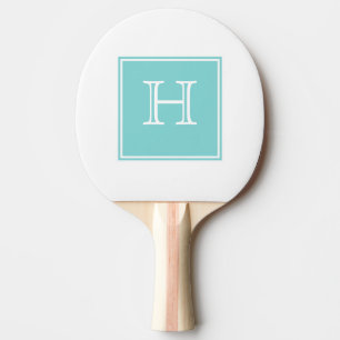 Turquoise Square Monogram Ping Pong Paddle