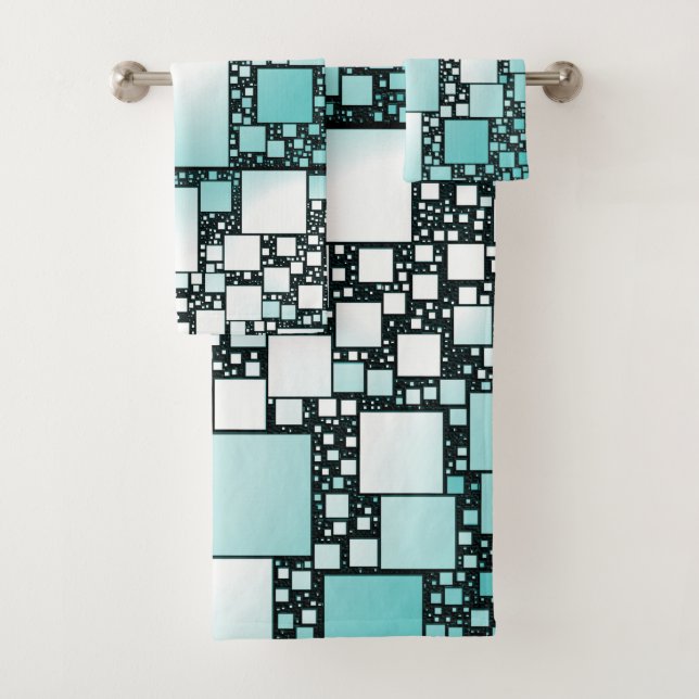 Turquoise Squared Bath Towels (Insitu)