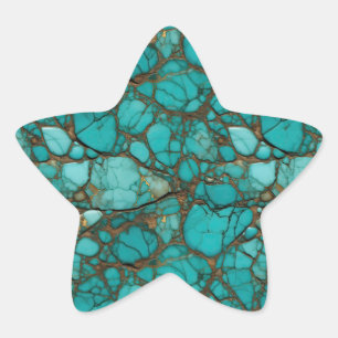 Turquoise  star sticker