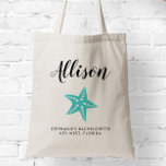 Turquoise Starfish Bridesmaid Tote Bag for Wedding<br><div class="desc">Fill this lovely bag with the accessories your girls need for your bachelorette or wedding weekend!</div>