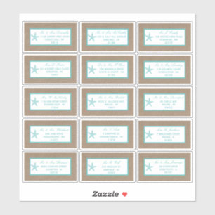 Turquoise Starfish Burlap Beach Wedding Collection