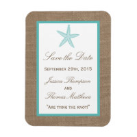 Turquoise Starfish Burlap Beach Wedding Collection